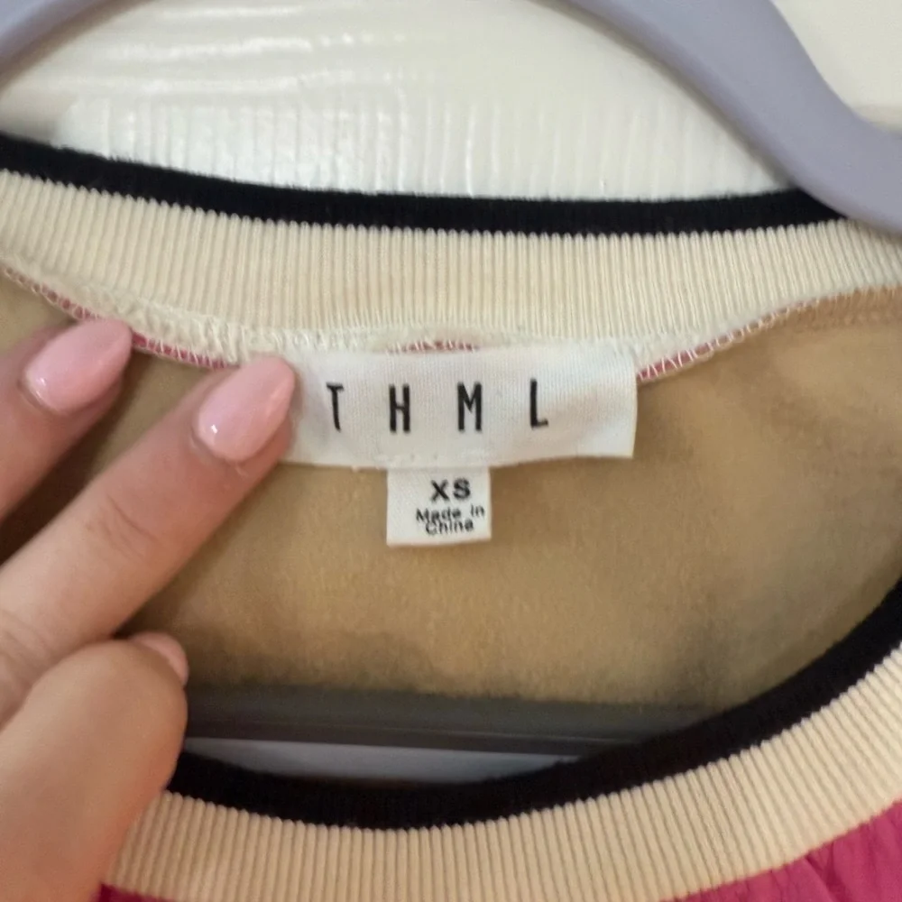 THML Pink and Cream Top - Picture 3 of 4